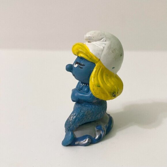 Vtg Mermaid Smurfette Smurf Figure PVC Display Smurfs Toy Schleich W Germany - Picture 5 of 14